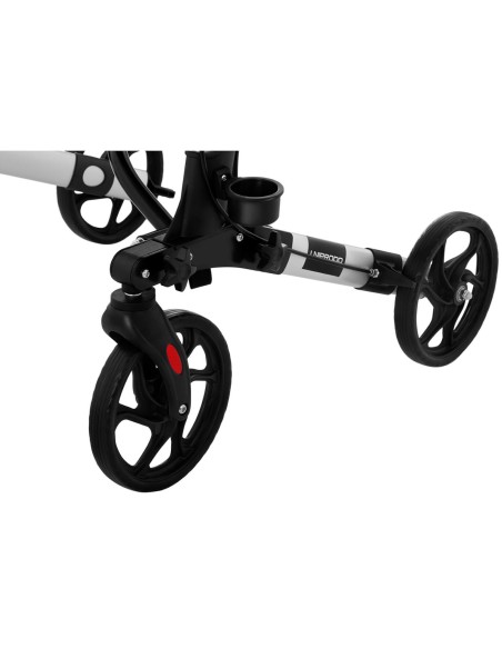 Keturių ratų sulankstoma vaikštynė senjorams su sėdyne ir krepšiu iki 136kg - sidabrinė