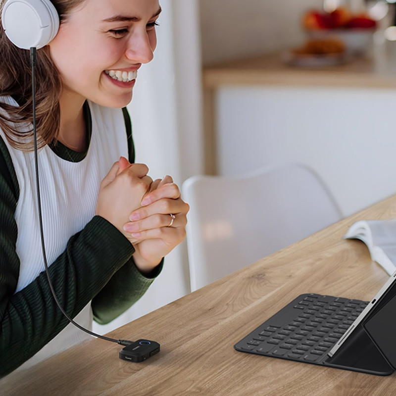 Bluetooth 5.3 AUX garso imtuvas 3,5 mm mini lizdas Ugreen CM596 juodas