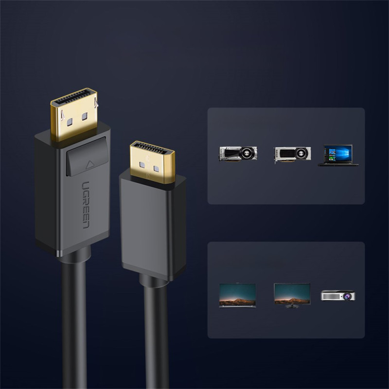 DisplayPort HDR 3D 4K laidas 1m juodas