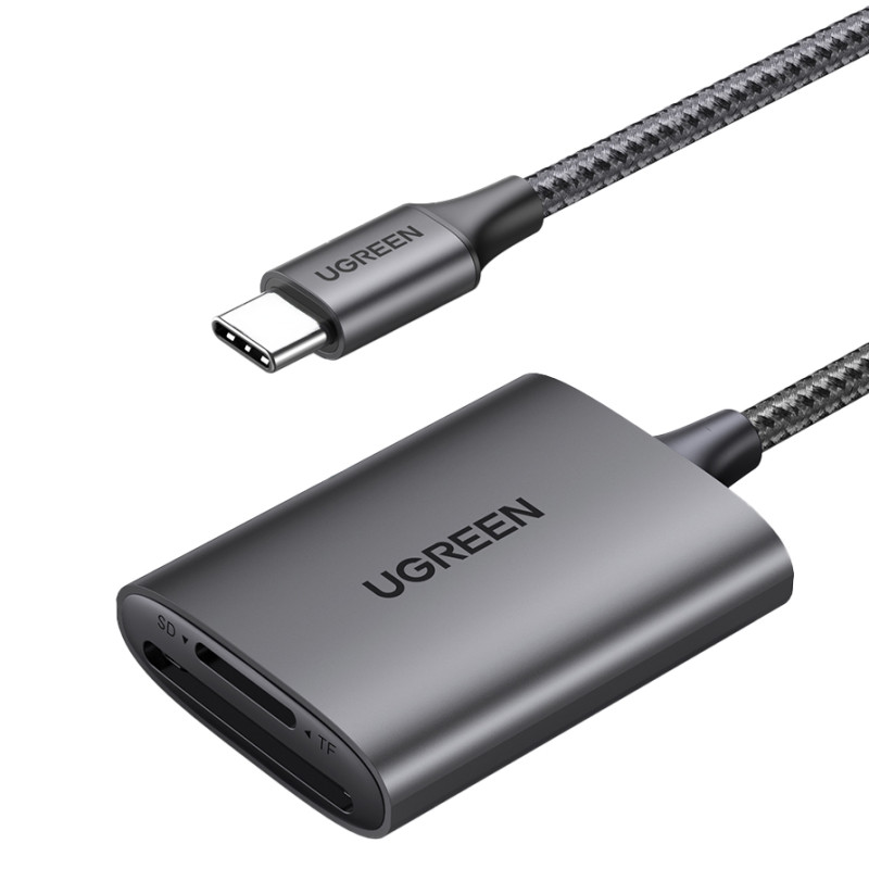 
SD microSD MMC TF USB-C 5Gb/ s kortelių skaitytuvas – pilkas
