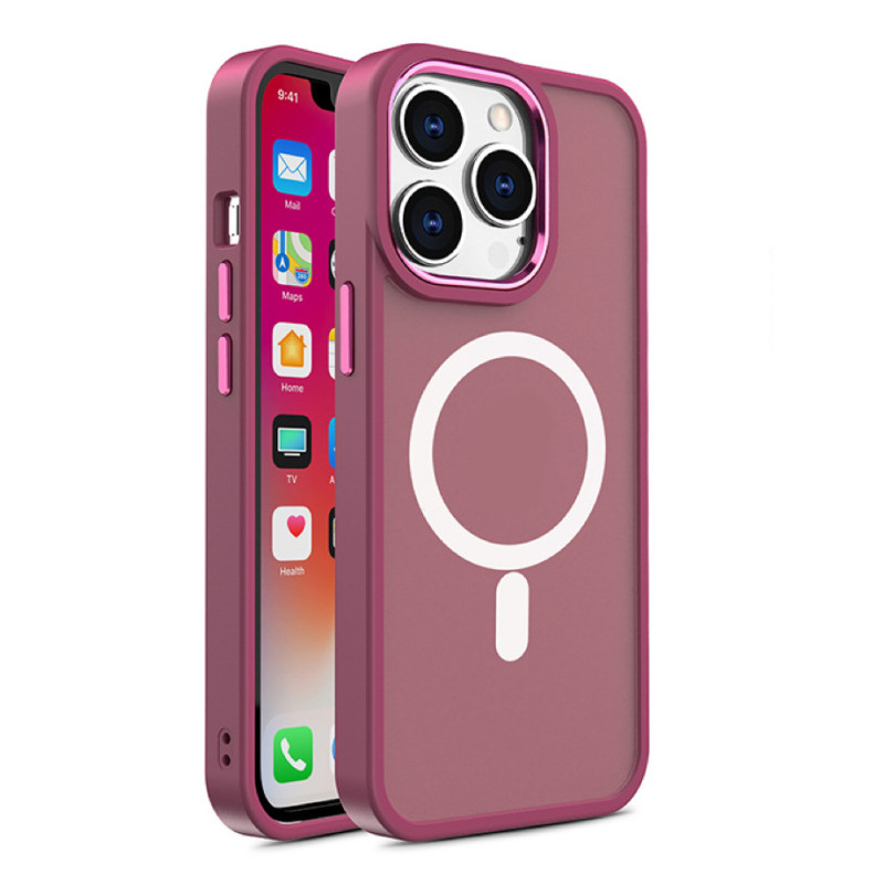 
Magnetinis dėklas su MagSafe, skirtas iPhone 15 Pro, bordo spalvos dirželio skylės
