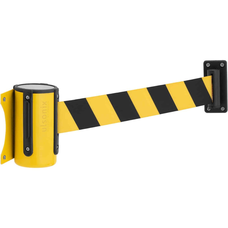 Metalinė sieninė kasetė su 2 m geltonai juoda įspėjamąja juosta