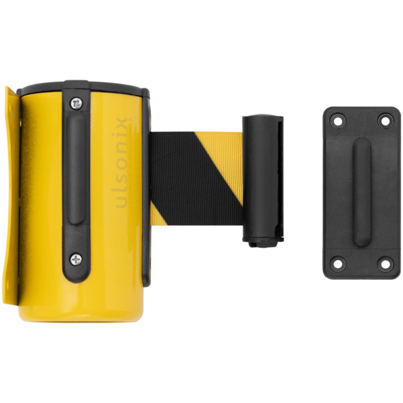 Metalinė sieninė kasetė su 2 m geltonai juoda įspėjamąja juosta