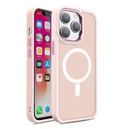 
Magnetinis dėklas su MagSafe, skirtas iPhone 15 Plus, rožinės spalvos dirželio skylutės
