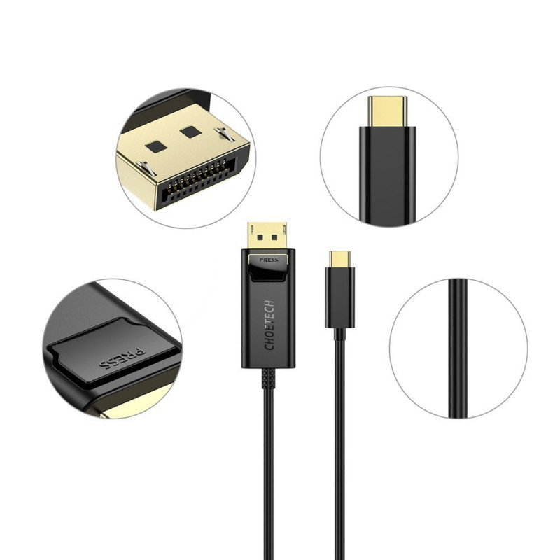Adapterio laidas su USB Type C – 4K ekrano prievadas, 1,8 m juodas