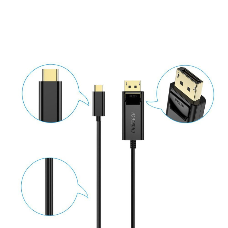 Adapterio laidas su USB Type C – 4K ekrano prievadas, 1,8 m juodas