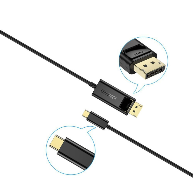 Adapterio laidas su USB Type C – 4K ekrano prievadas, 1,8 m juodas