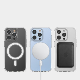 
Lankstus magnetinis gelio dėklas iPhone 15 Pro su MagSafe, skaidrus
