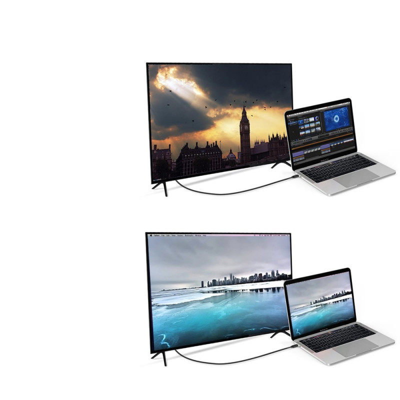 Adapterio laidas su USB Type C – 4K ekrano prievadas, 1,8 m juodas