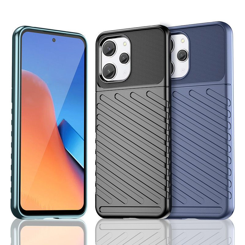 Šarvuotas lankstus dėklo dangtelis Xiaomi Redmi 12 Thunder Case, juodas