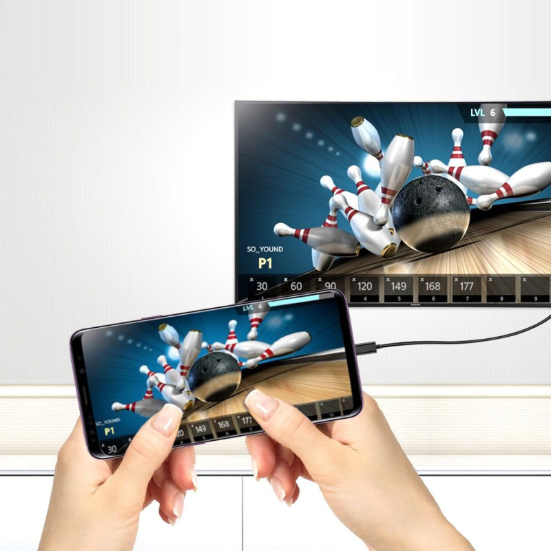 Adapterio laidas su USB Type C – 4K ekrano prievadas, 1,8 m juodas