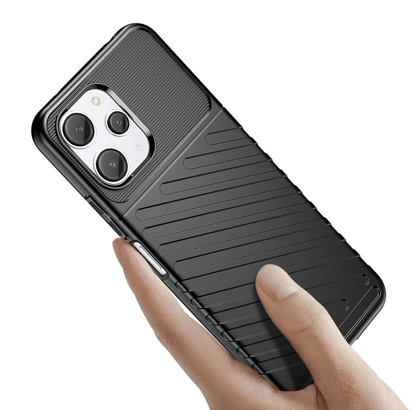 Šarvuotas lankstus dėklo dangtelis Xiaomi Redmi 12 Thunder Case, juodas