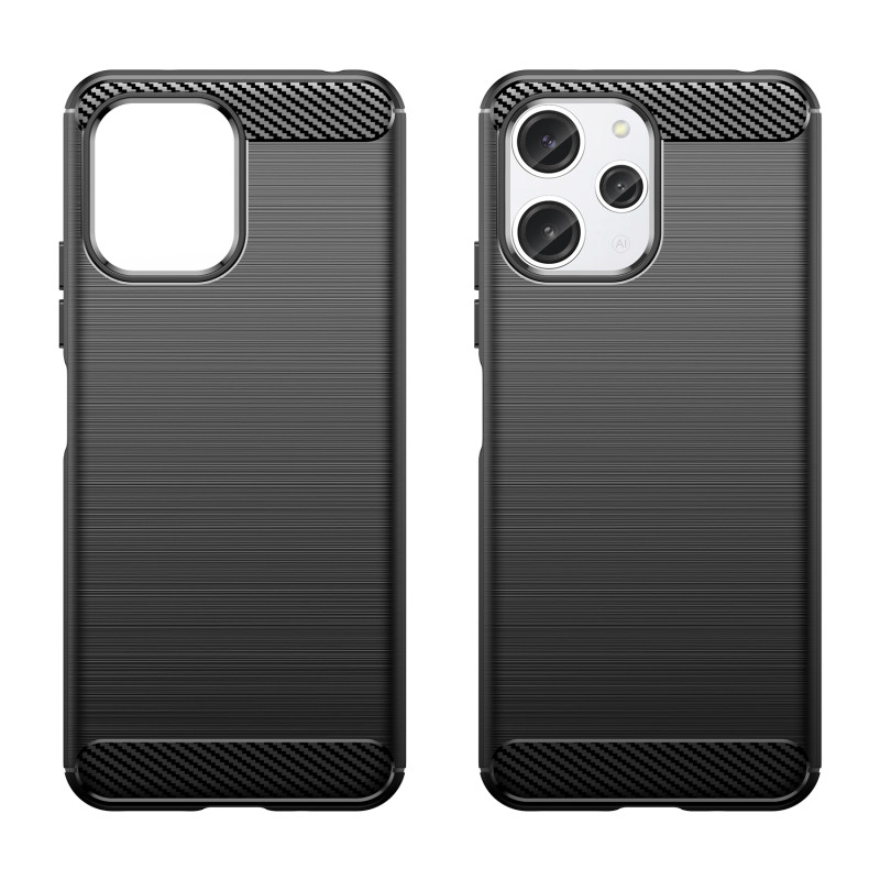 Lankstus anglies rašto dangtelis Xiaomi Redmi 12 Carbon Case, juodas