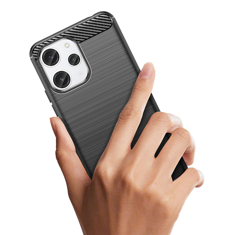 Lankstus anglies rašto dangtelis Xiaomi Redmi 12 Carbon Case, juodas