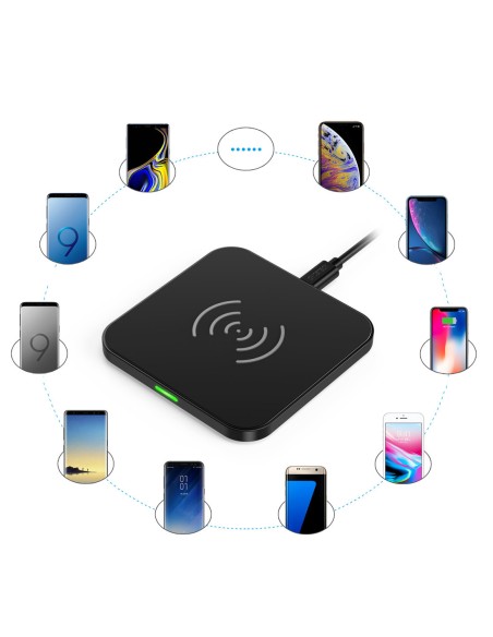 Qi belaidis pakrovėjas telefono ausinės EU pakrovėjas USB laidas - microUSB 1.2m SET baltas