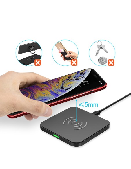 Qi belaidis pakrovėjas telefono ausinės EU pakrovėjas USB laidas - microUSB 1.2m SET baltas