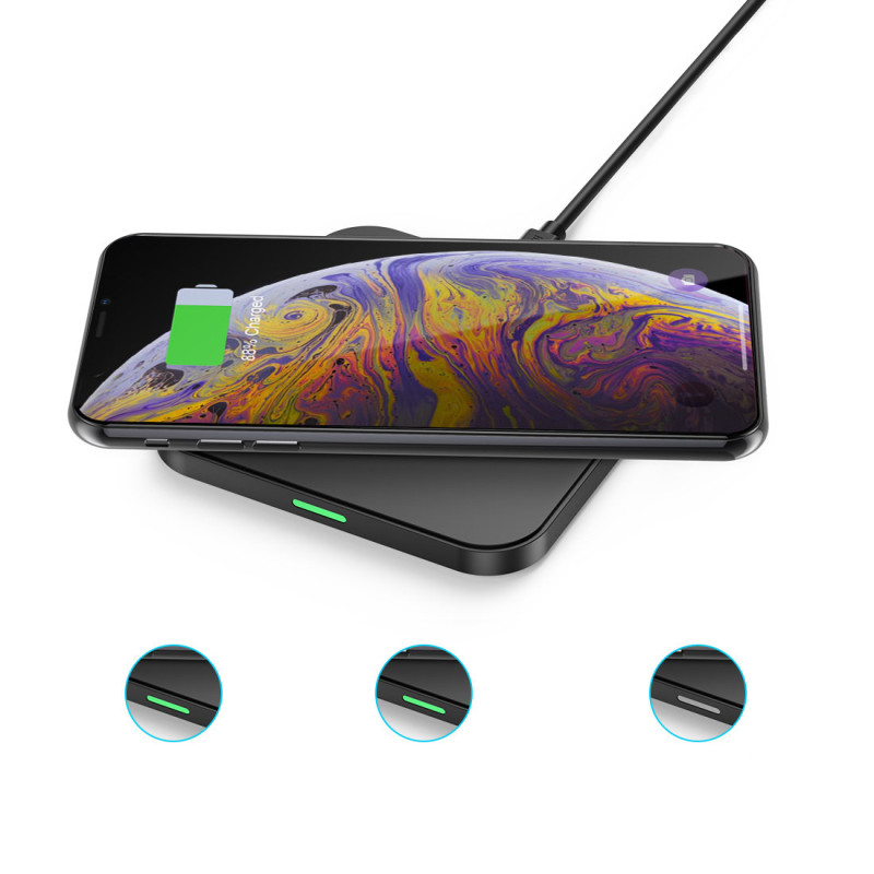 Qi belaidis pakrovėjas telefono ausinės EU pakrovėjas USB laidas - microUSB 1.2m SET baltas