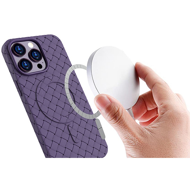 Pintas dėklas, skirtas iPhone 14 Pro su MagSafe Woven Case, violetinė