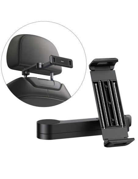 Išmaniojo telefono planšetės laikiklis 4,7'' - 12,3'' automobilio galvos atramai juoda Išmaniojo telefono planšetės laikiklis 4,7'' - 12,3'' automobilio galvos atramai juoda