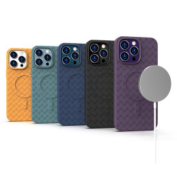 
Pintas dėklas, skirtas iPhone 15 Pro su MagSafe Woven Case, tamsiai mėlynas

