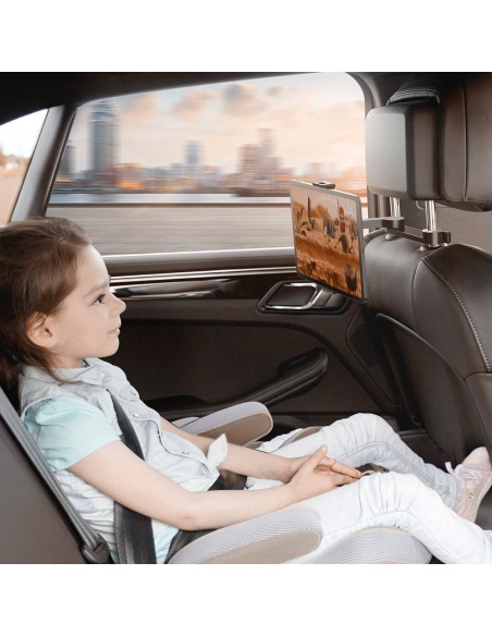 Išmaniojo telefono planšetės laikiklis 4,7'' - 12,3'' automobilio galvos atramai juoda Išmaniojo telefono planšetės laikiklis 4,7'' - 12,3'' automobilio galvos atramai juoda