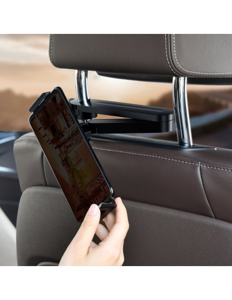 Išmaniojo telefono planšetės laikiklis 4,7'' - 12,3'' automobilio galvos atramai juoda Išmaniojo telefono planšetės laikiklis 4,7'' - 12,3'' automobilio galvos atramai juoda