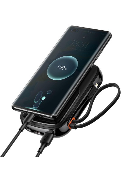 Greito įkrovimo maitinimo blokas 20000mAh 20W QC-PD-SCP-FCP kabelis iPhone Lightning Black