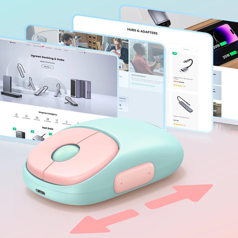 Belaidė kompiuterio pelė MU102 FUN+ Bluetooth 2,4 GHz, rožinė