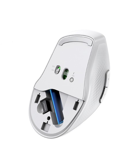 
Ergonomiška belaidė kompiuterio pelė MU101 Bluetooth 2.4 GHz, balta
