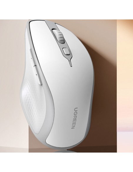 
Ergonomiška belaidė kompiuterio pelė MU101 Bluetooth 2.4 GHz, balta
