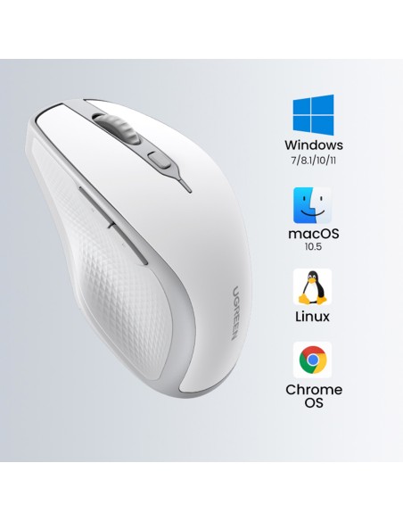 
Ergonomiška belaidė kompiuterio pelė MU101 Bluetooth 2.4 GHz, balta
