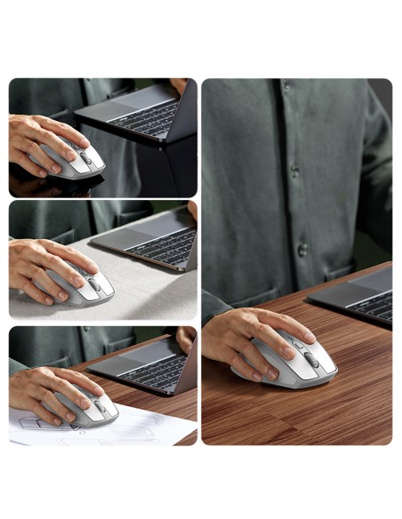 
Ergonomiška belaidė kompiuterio pelė MU101 Bluetooth 2.4 GHz, balta
