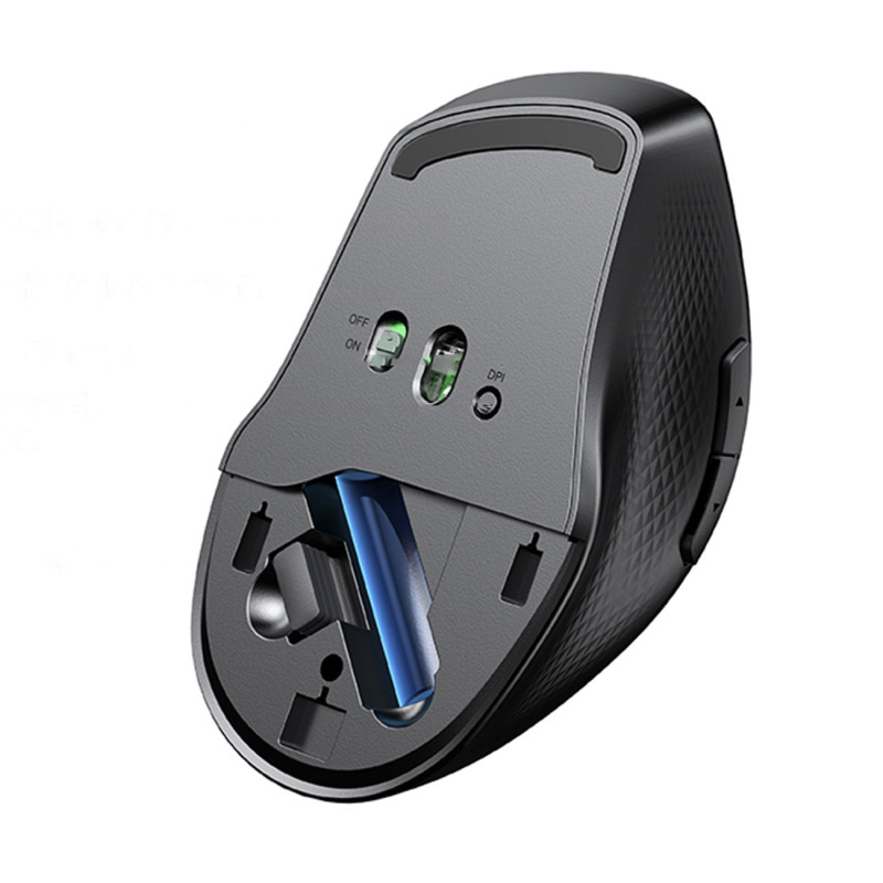 Ergonomiška belaidė pelė kompiuteriui MU101 Bluetooth 2.4 GHz mėlyna