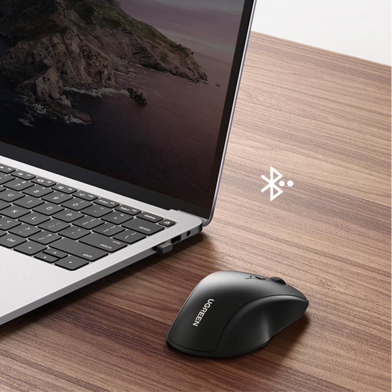 Ergonomiška belaidė pelė kompiuteriui MU101 Bluetooth 2.4 GHz mėlyna