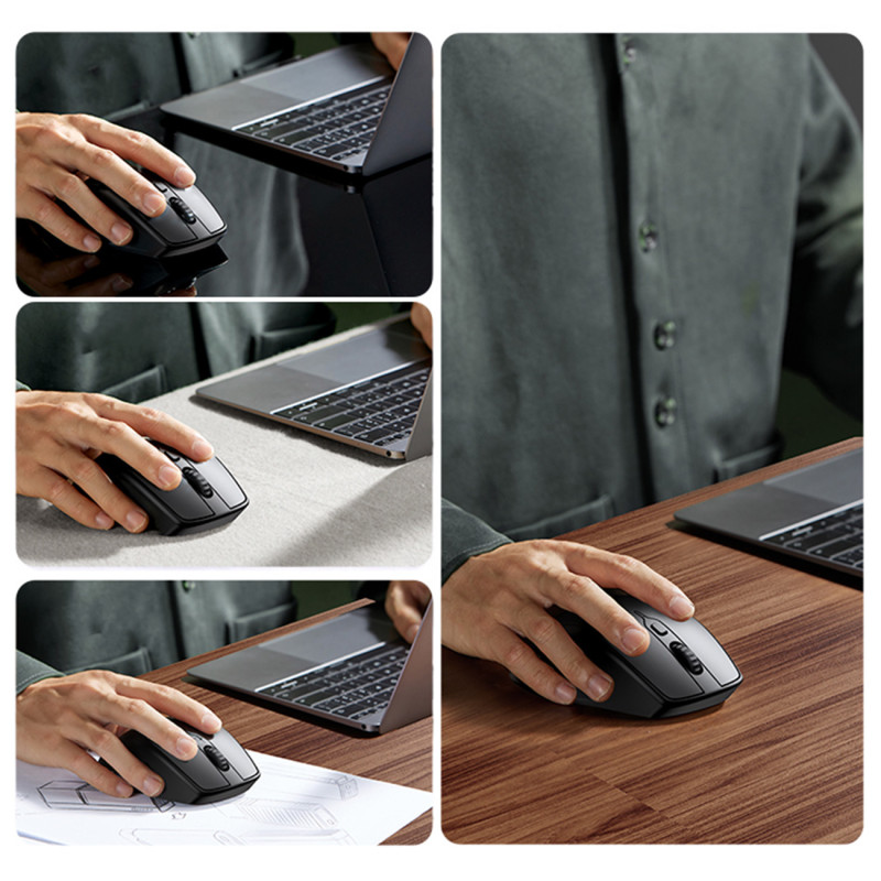 Ergonomiška belaidė pelė kompiuteriui MU101 Bluetooth 2.4 GHz mėlyna