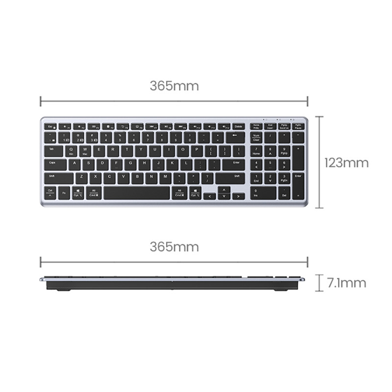 NumLock KU005 Bluetooth 2.4 GHz belaidė klaviatūra, juoda