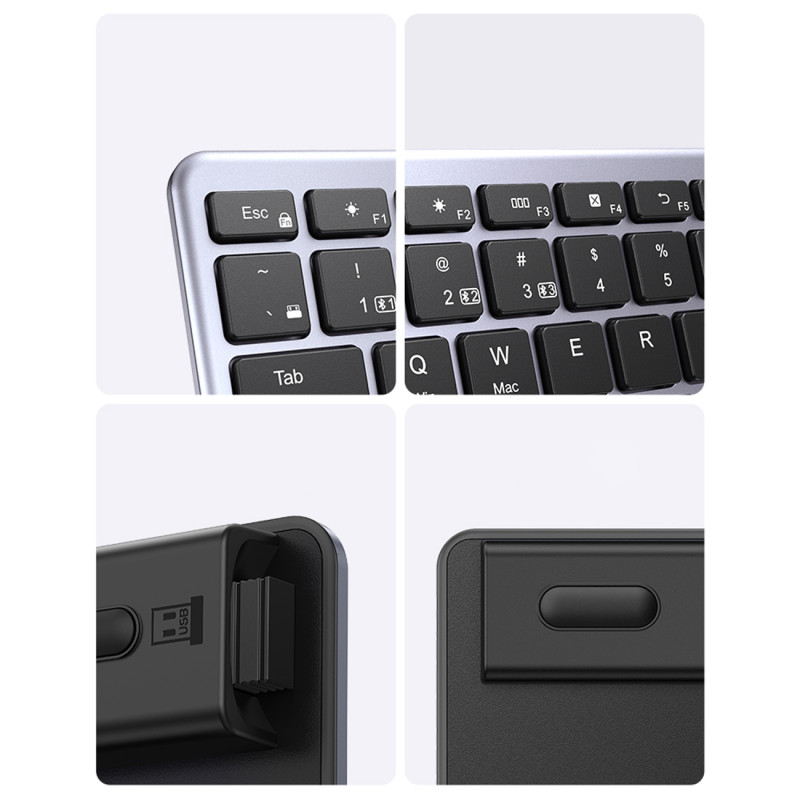 NumLock KU005 Bluetooth 2.4 GHz belaidė klaviatūra, juoda