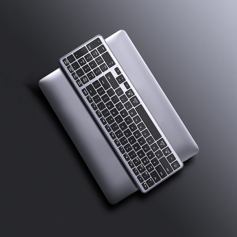 NumLock KU005 Bluetooth 2.4 GHz belaidė klaviatūra, juoda
