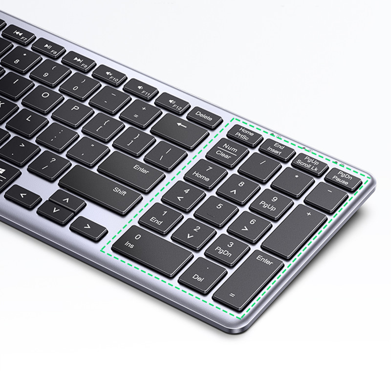 NumLock KU005 Bluetooth 2.4 GHz belaidė klaviatūra, juoda