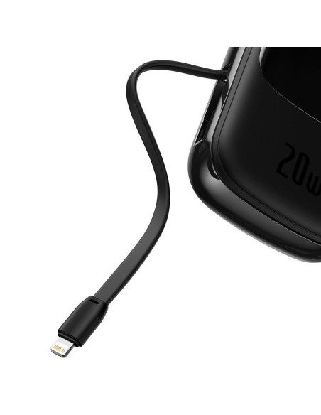 Greito įkrovimo maitinimo blokas 20000mAh 20W QC-PD-SCP-FCP kabelis iPhone Lightning Black