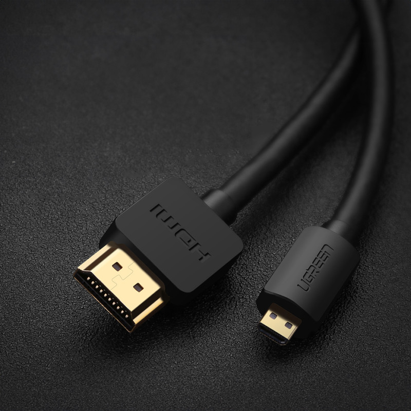 Garso Vaizdo kabelis microHDMI - HDMI 2.0 1m juodas