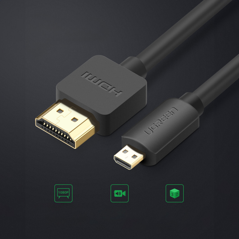 Garso Vaizdo kabelis microHDMI - HDMI 2.0 2m juodas