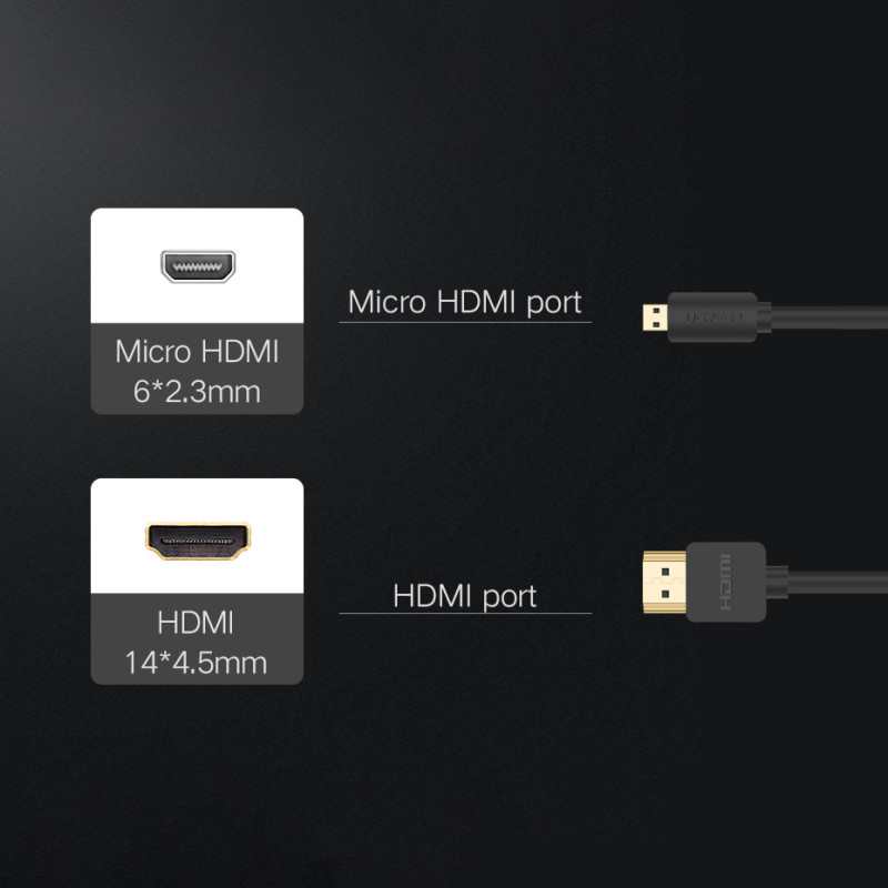 Garso Vaizdo kabelis microHDMI - HDMI 2.0 2m juodas