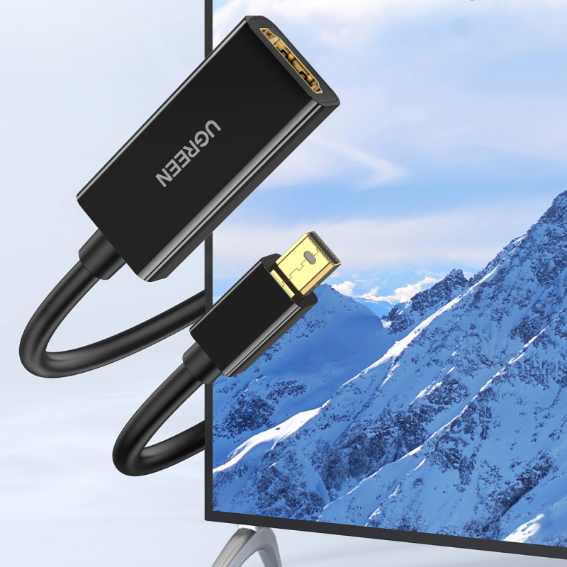 Mini DP DisplayPort – HDMI 4K kabelio adapteris, juodas