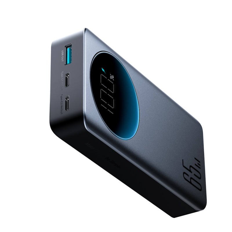 Skaitmeninis maitinimo blokas 20000mAH 65W 3A USB USB-C juodas