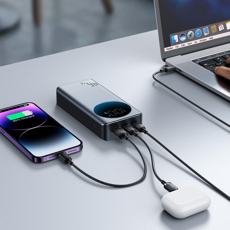 Skaitmeninis maitinimo blokas 20000mAH 65W 3A USB USB-C juodas
