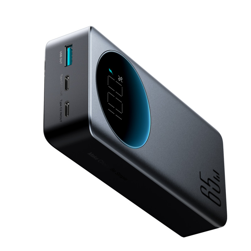Skaitmeninis maitinimo blokas 30000mAH 65W 3A USB USB-C juodas