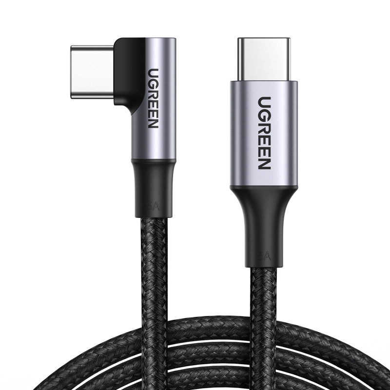 
Pintas kampinis USB-C laidas 480Mb/ s, 2m, juodas ir pilkas
