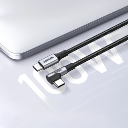 
Pintas kampinis USB-C laidas 480Mb/ s, 2m, juodas ir pilkas
