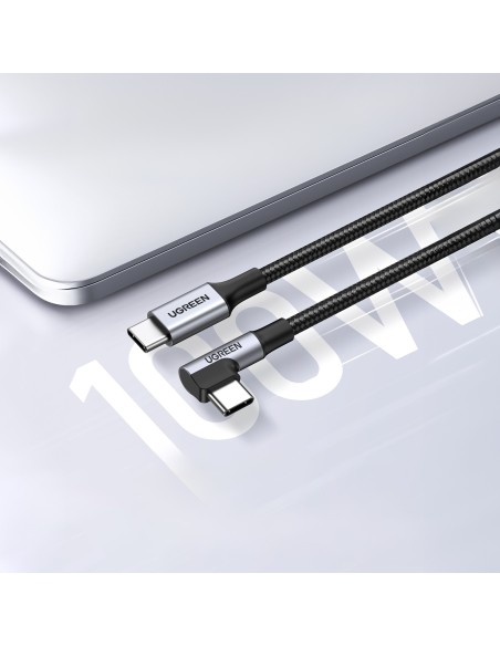 
Pintas kampinis USB-C laidas 480Mb/ s, 2m, juodas ir pilkas
